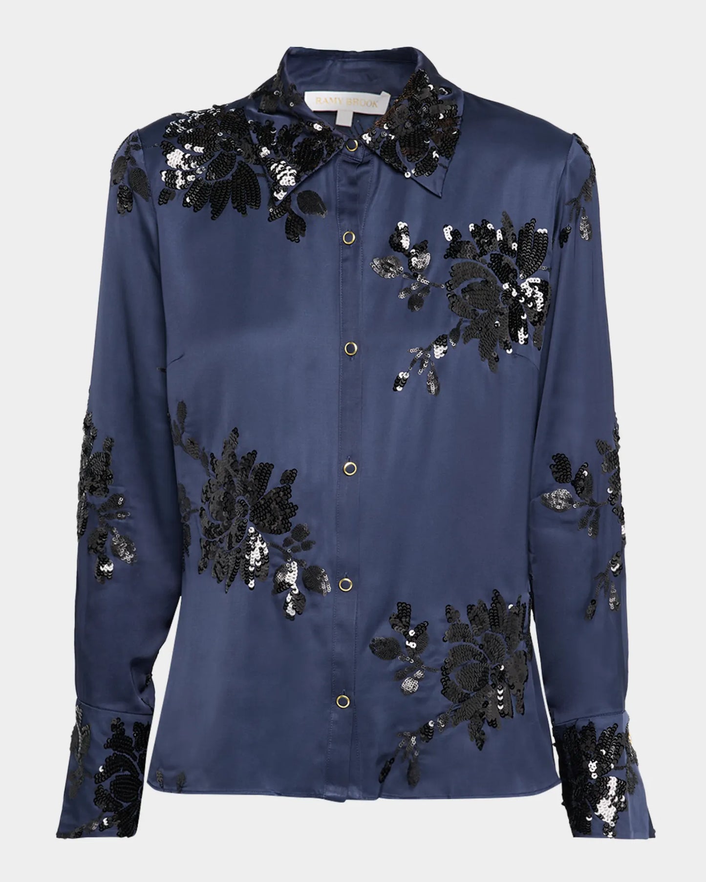Ramy Brook - Sara Sequined Floral Satin Top