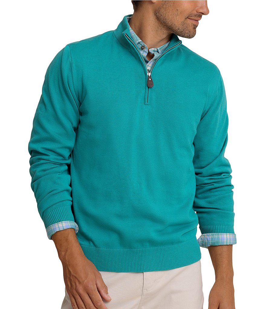 Southern Tide - Whitehaven Heather Quarter Zip Sweater