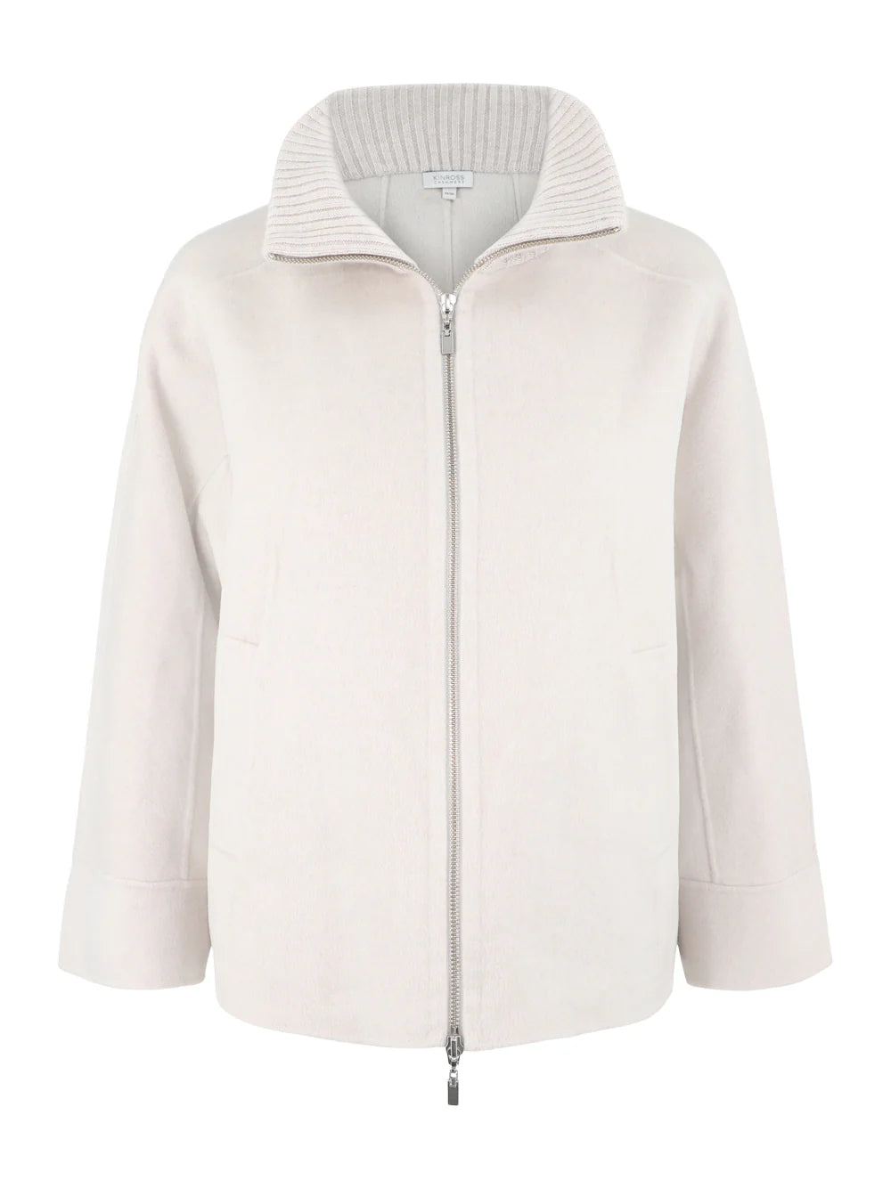 Kinross - Short Knit Trim Zip Mock Coat