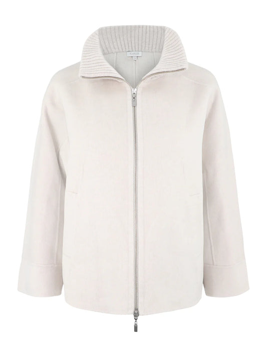 Kinross - Short Knit Trim Zip Mock Coat
