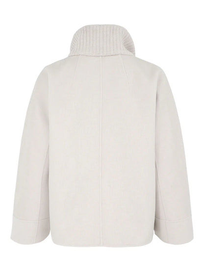 Kinross - Short Knit Trim Zip Mock Coat