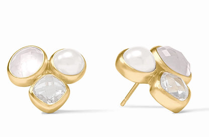 Julie Vos - Kaleidoscope Statement Stud - Iridescent Clear Crystal