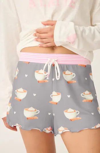 PJ Salvage - Love You A Latte Coffee Print Shorts