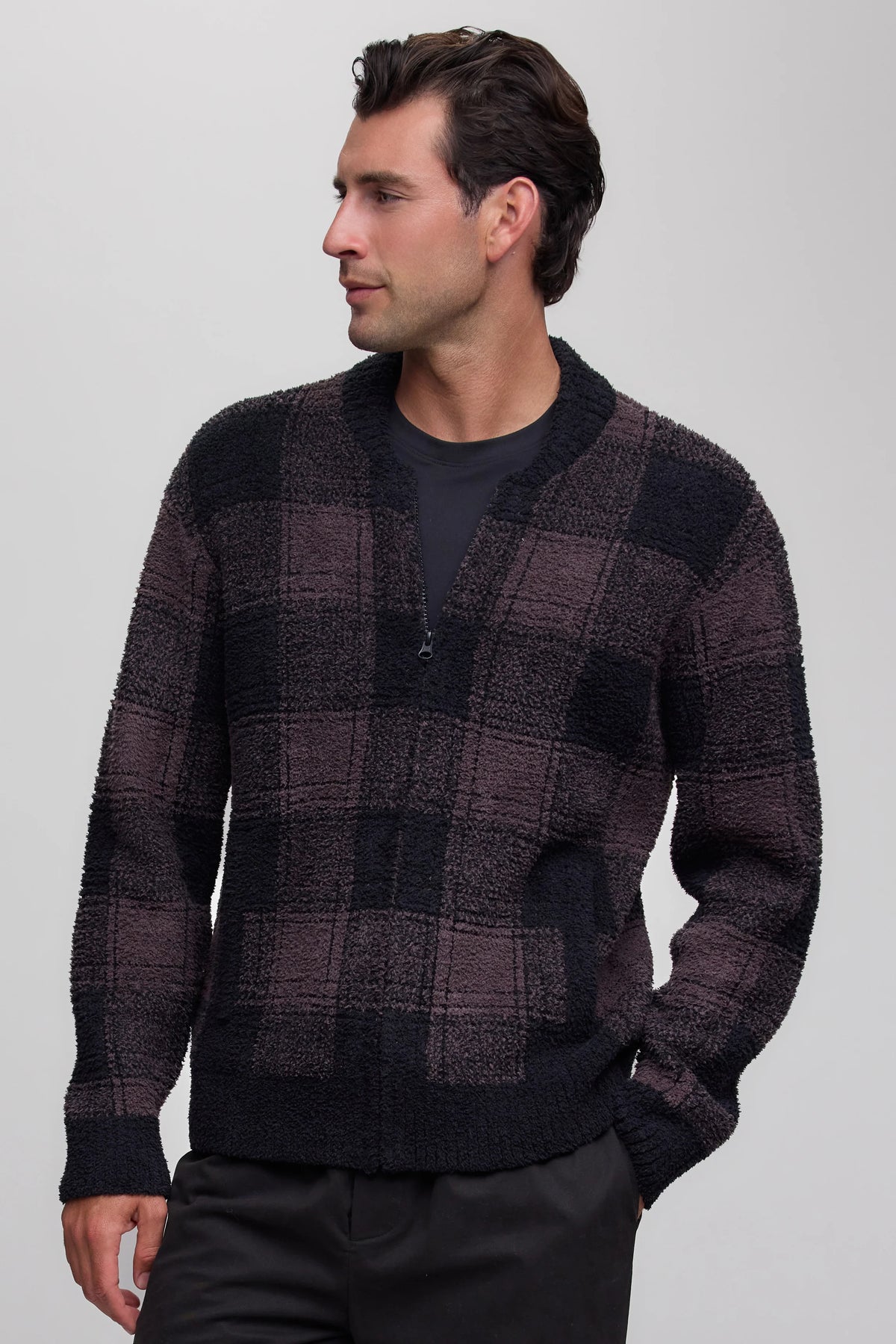 Barefoot Dreams - Cozy Chic Plaid Bomber Jacket