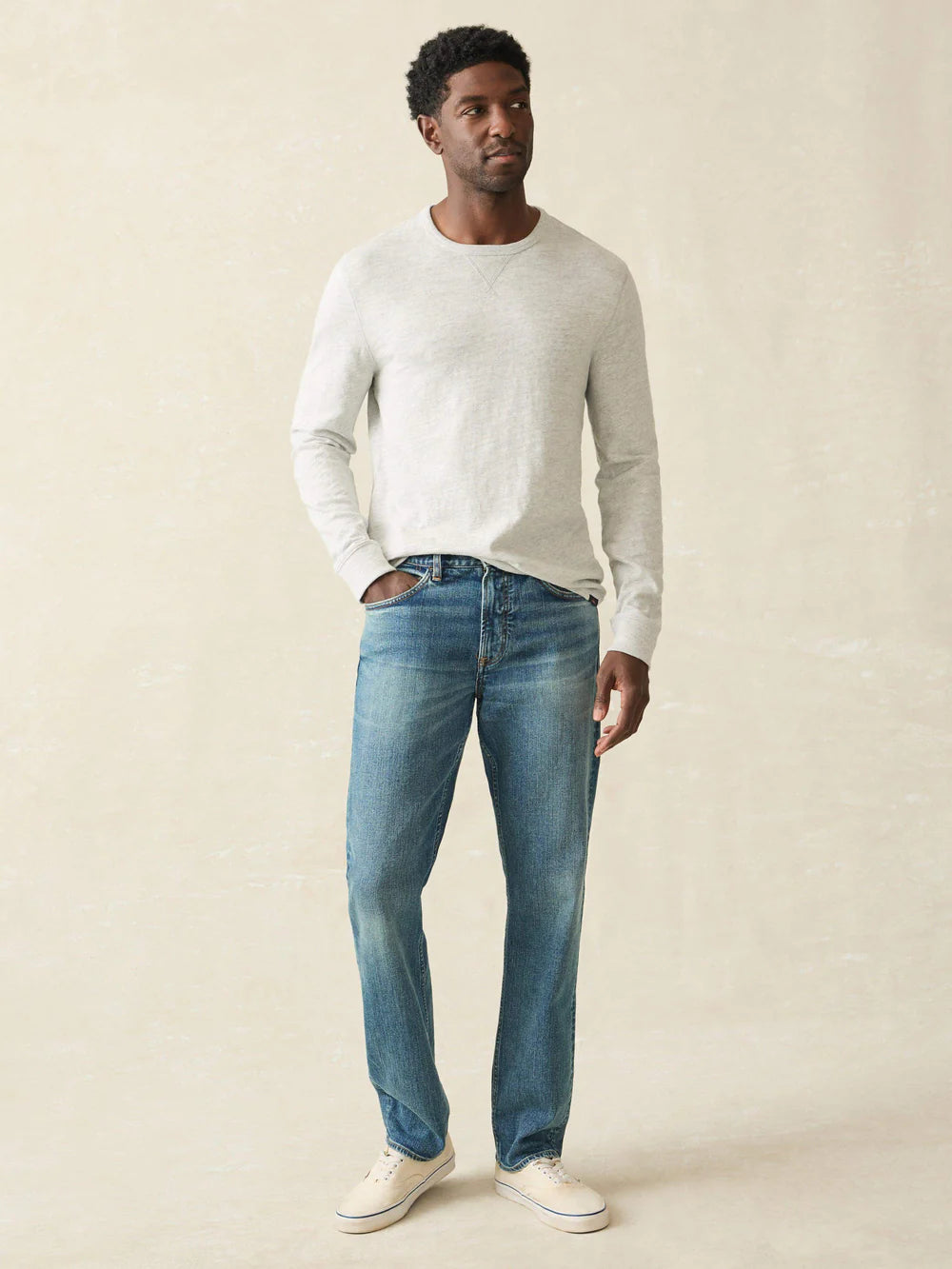 Faherty - Sunwashed Slub Crew