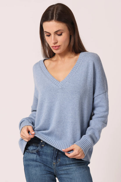 Minnie Rose - Boxy Vneck Sweater