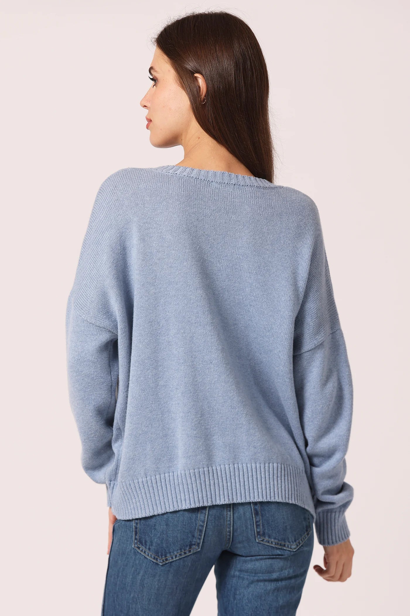 Minnie Rose - Boxy Vneck Sweater