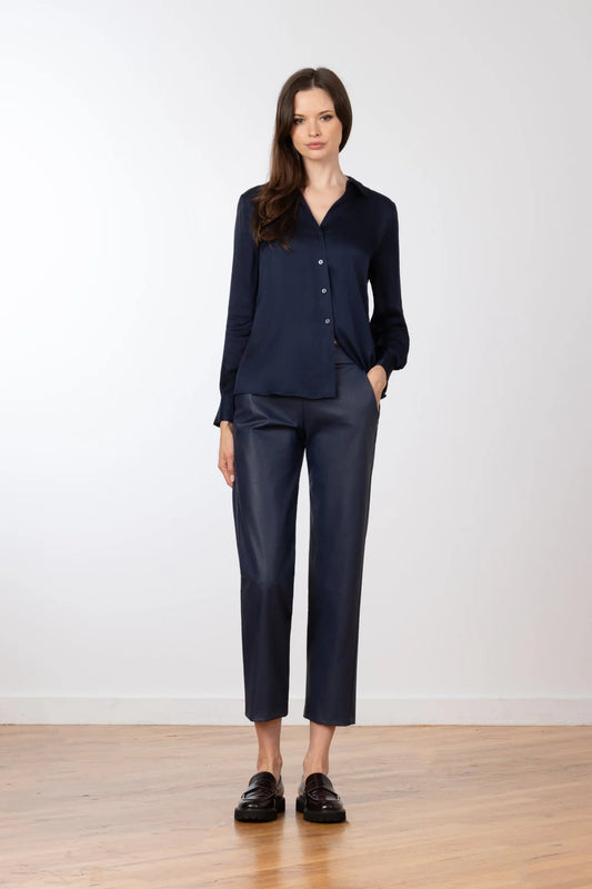 Avenue Montaigne - Joan No Fringe Navy Leather