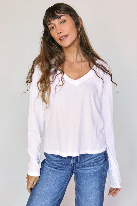 Perfect White Tee - Jimi Boxy VNeck Tee