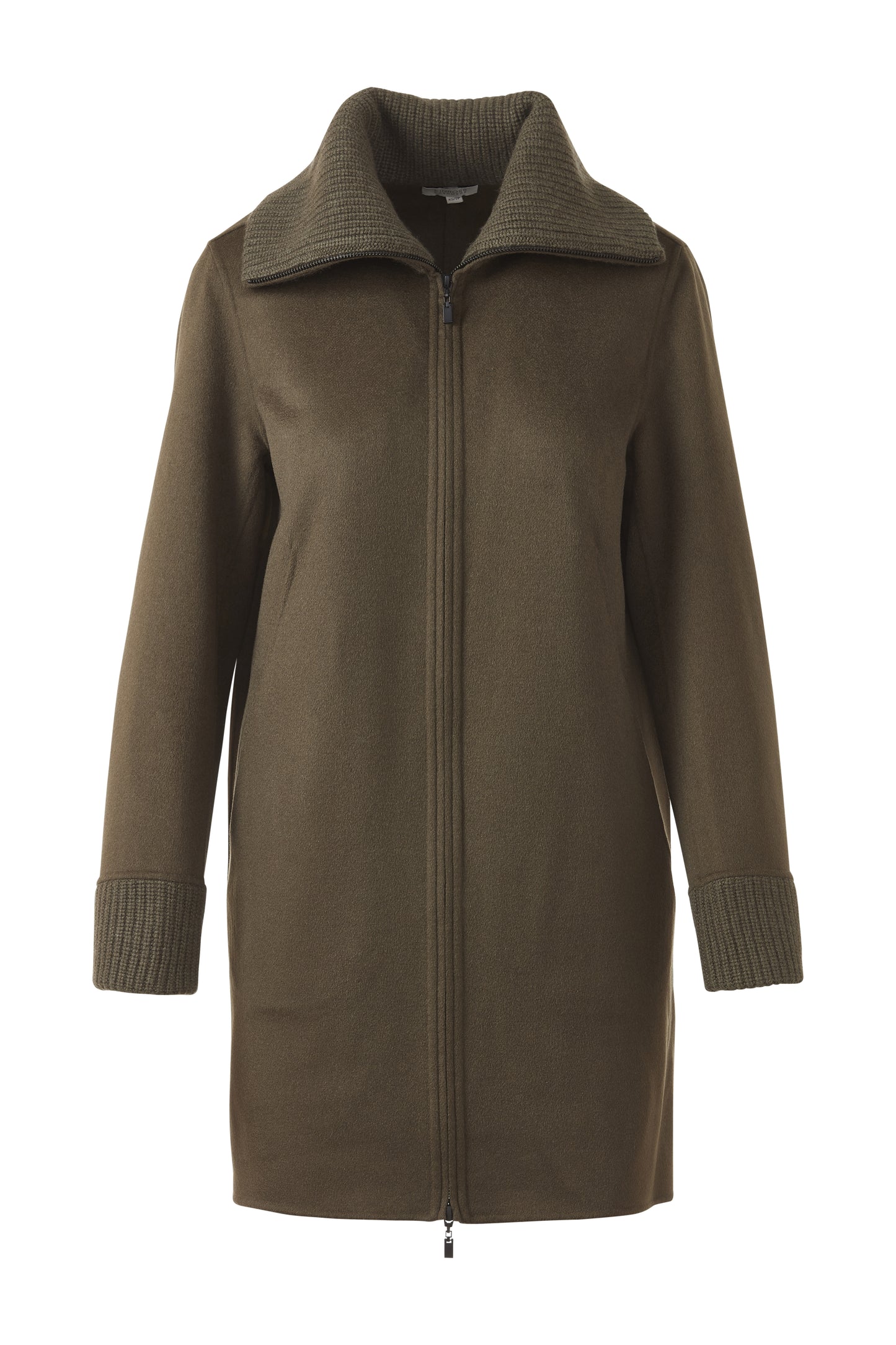 Kinross - Knit Trim Zip Mock Coat
