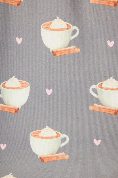 PJ Salvage - Love You A Latte Coffee Print Long Sleeve Top