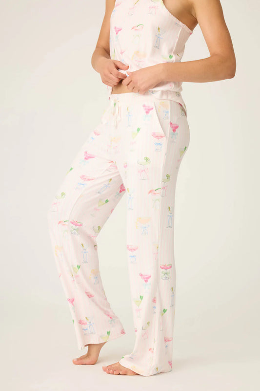PJ Salvage - Pretty Punch Cocktail Print Open Leg Pants