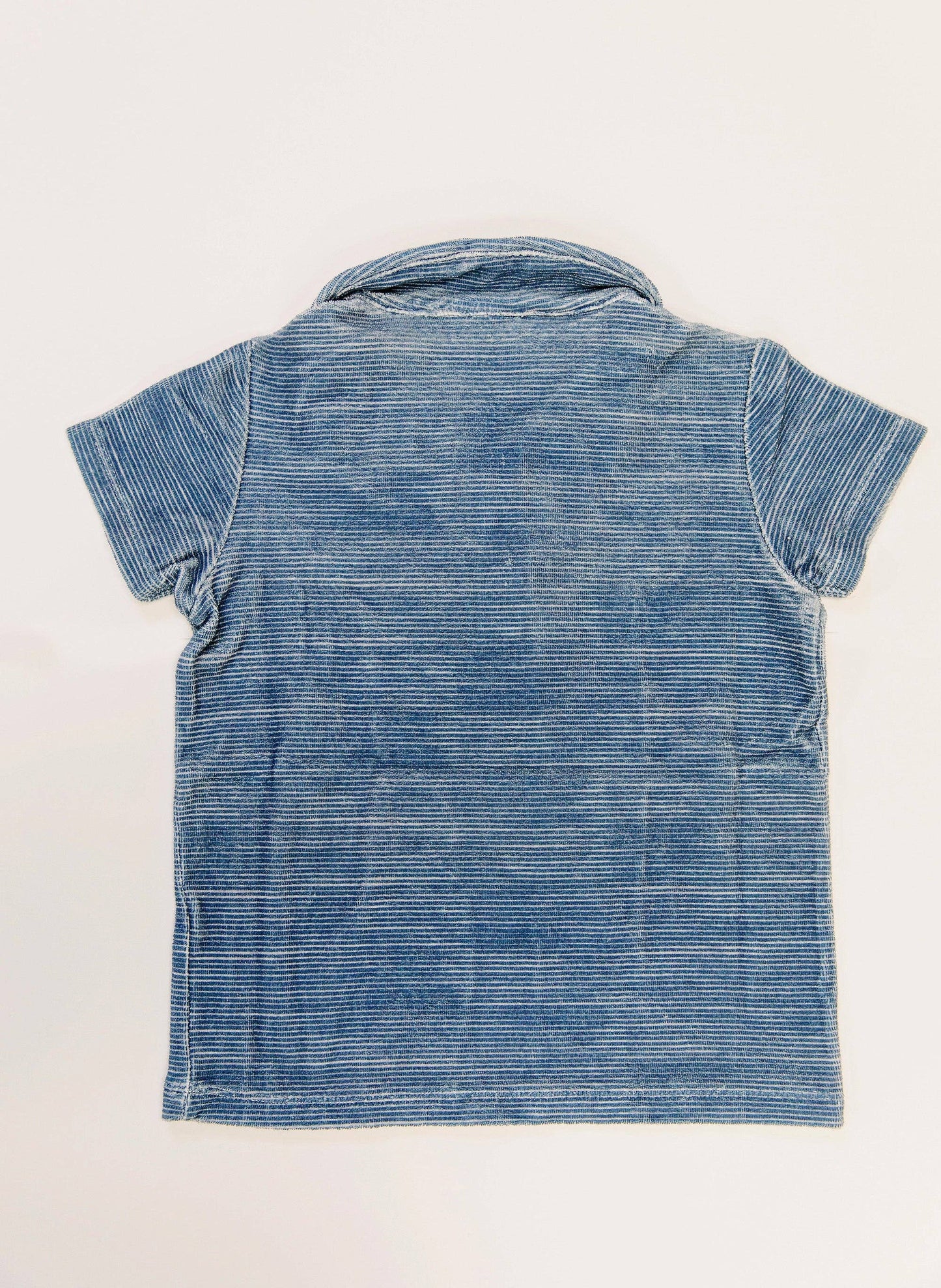 French Terry Short-Sleeved Polo - Sailor Navy Stripe