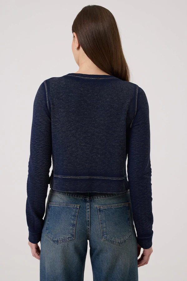 Goldie - Denim Wash Crop Sweatshirt