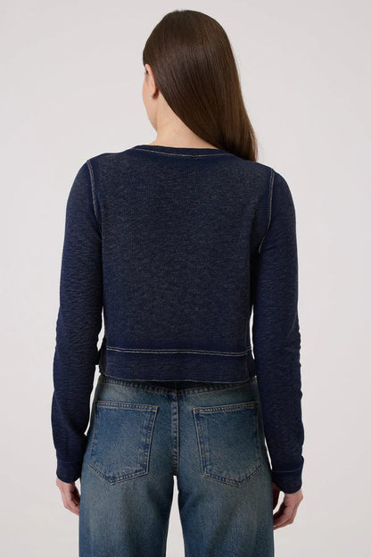 Goldie - Denim Wash Crop Sweatshirt