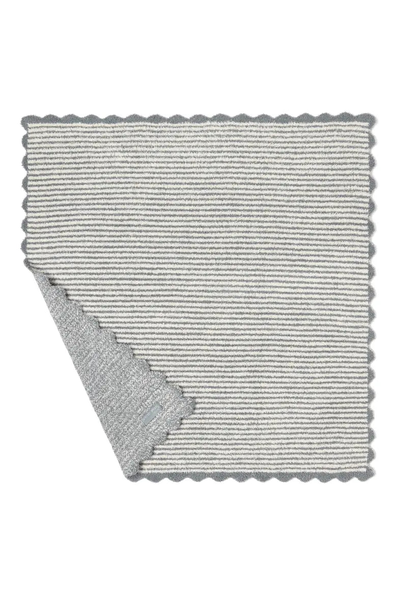 Barefoot Dreams - Cozy Chic Stripe Scallop Receiving Blanket