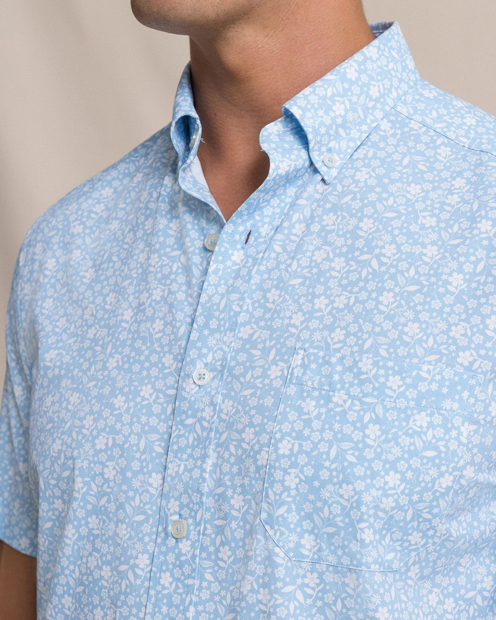 Southern Tide - Garden Blooms Coastal Breeze Short Sleeve Sport Shirt