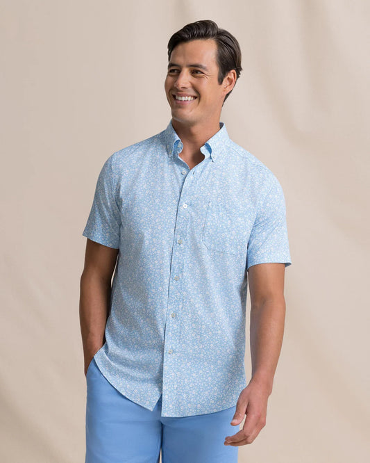 Southern Tide - Garden Blooms Coastal Breeze Short Sleeve Sport Shirt