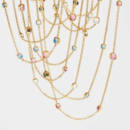 Julie Vos - Aquitaine Station Necklace - Clear Crystal