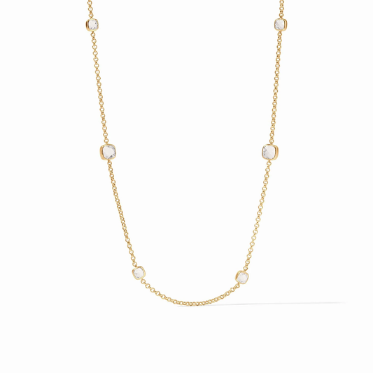 Julie Vos - Aquitaine Station Necklace - Clear Crystal