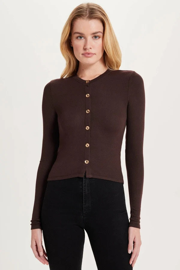 Goldie - Marina Ribbed Crop Cardigan