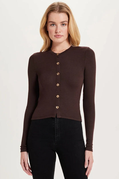 Goldie - Marina Ribbed Crop Cardigan