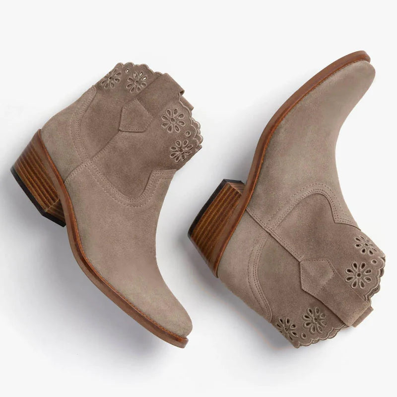 Penelope Chilvers - Cali Broderie Suede Cowboy Boot